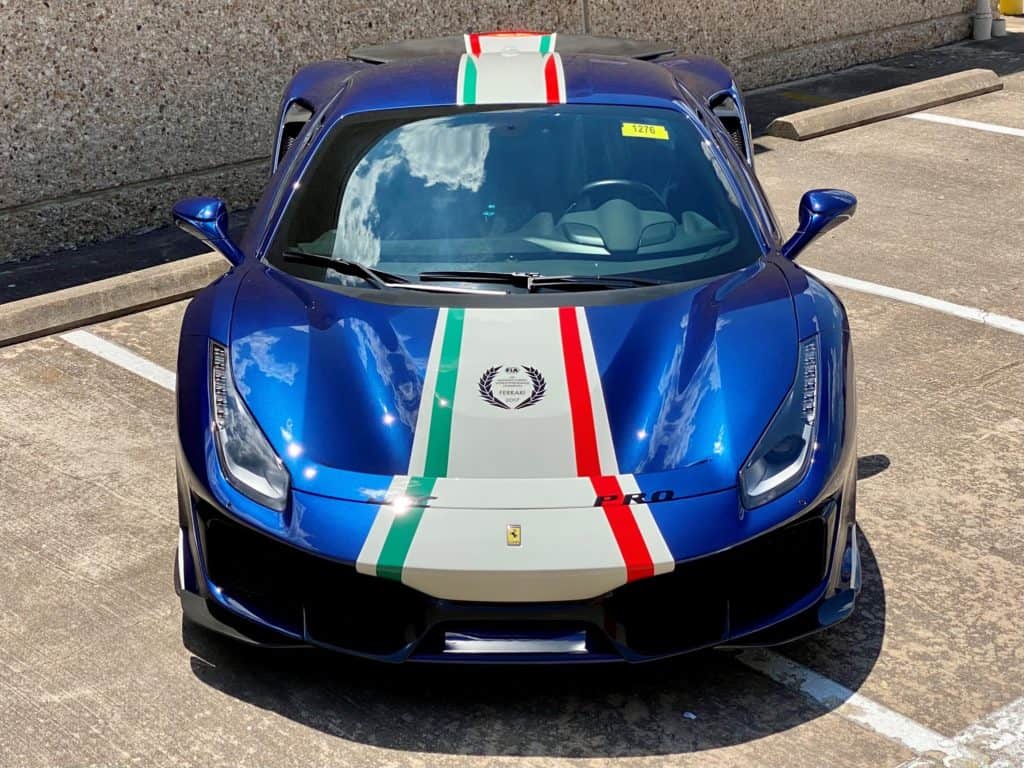2020 Ferrari 488 Pista Piloti Edition full front XPEL ULTIMATE PLUS paint protection wrap