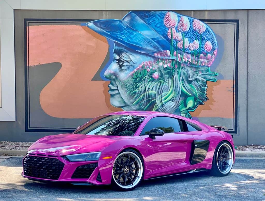 2020 Audi R8 Traffic Purple full ultimate plus paint protection and fusion ceramic coating