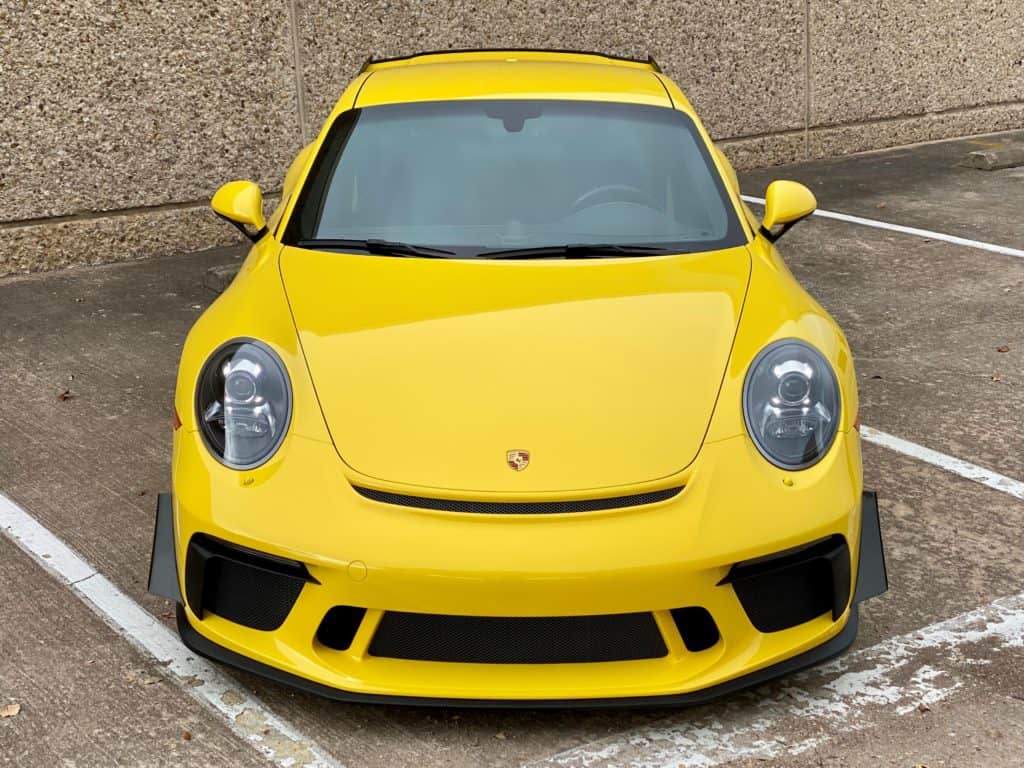 Yellow porsche 911 gt3 ultimate plus 10 mil paint protection film