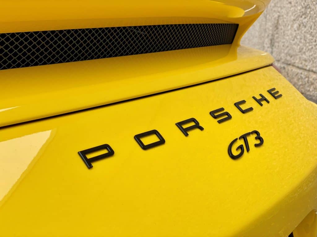 Yellow porsche 911 gt3 ultimate plus 10 mil paint protection film