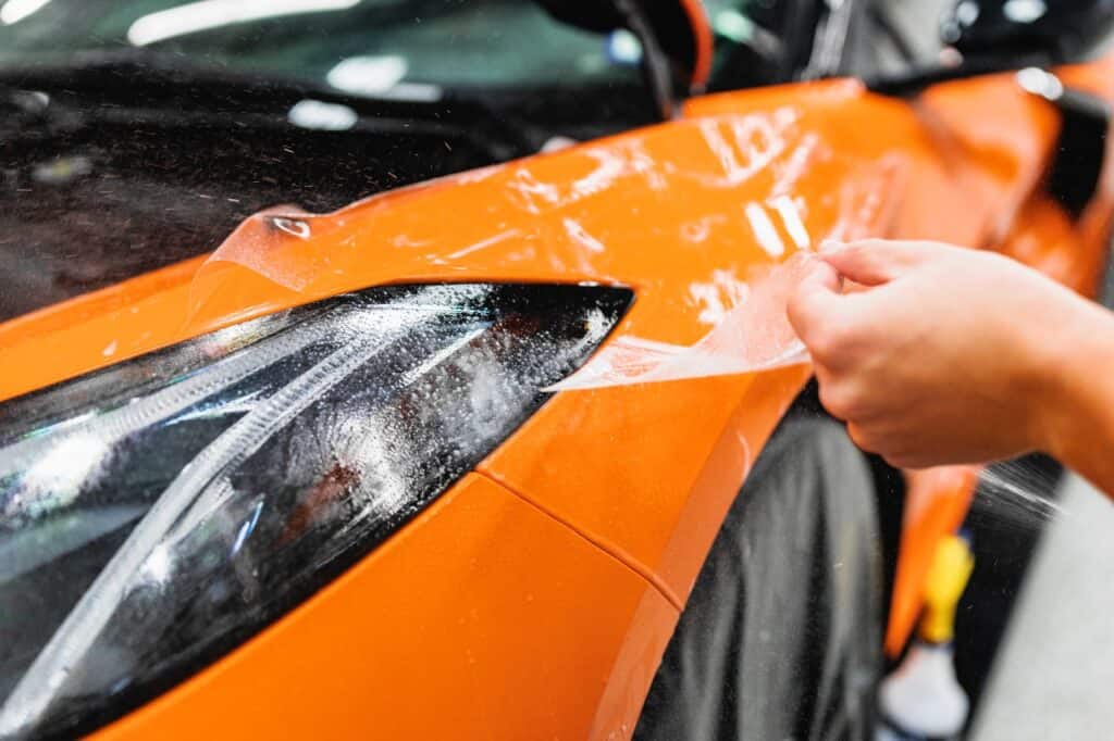 orange 2023 corvette c8 full 10mil ppf ceramic coating